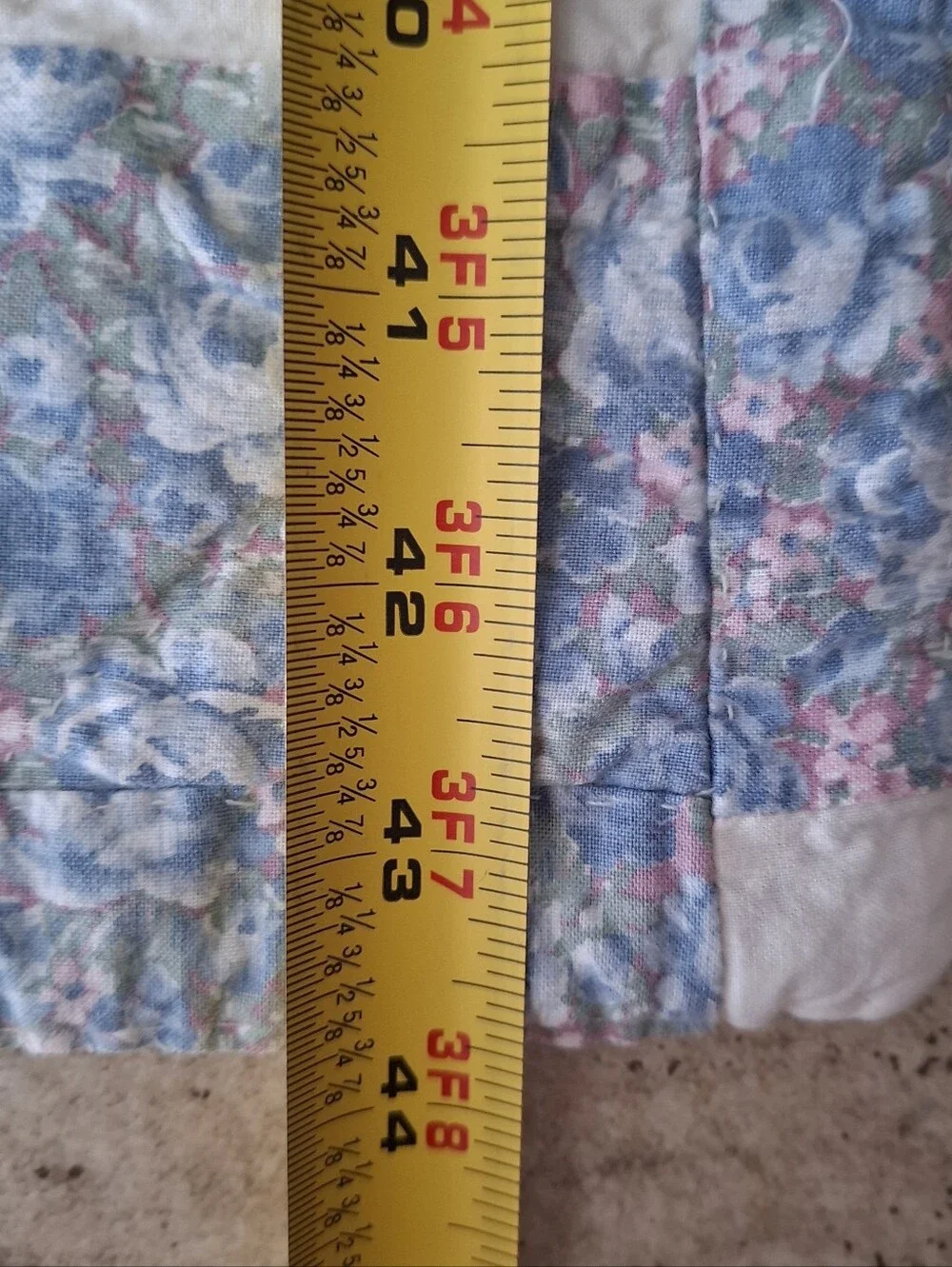 Handmade Baby Crib Patchwork Quilt Blue Flannel Back Lap Cottage Grandma Core